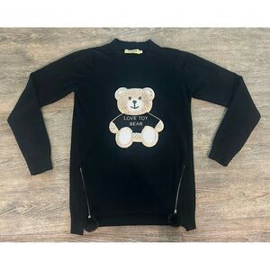 Vinizbena Italy Luxury Sweater Womens Size LARGE  Love Toy Bear Iconic Bear